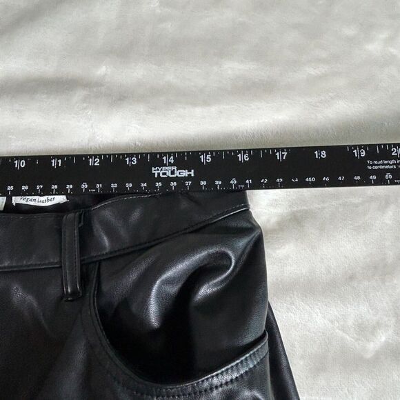 ABERCROMBIE & FITCH Women's '90s Ultra High Rise Vegan Leather Pants, Size 32/14 - Picture 4 of 10